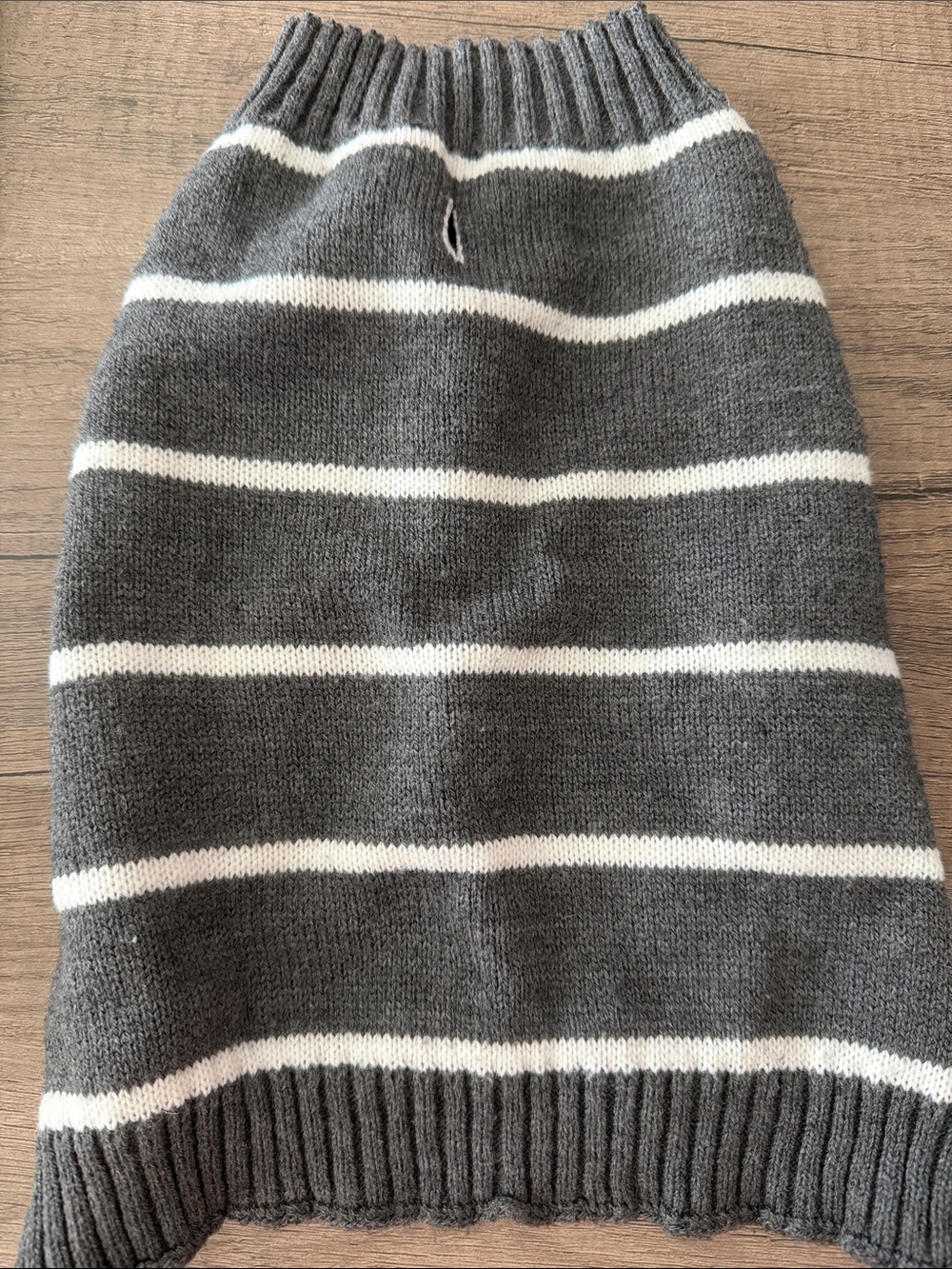 Dog Gray & White Striped Knit Sweater